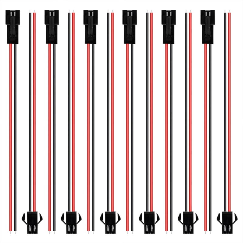 VISDOLL 30 Pairs JST SM 2 Pin Connectors 20AWG 15cm Wire Female/Male LED Connector for 5050 3528 5630 FCOB 3014 COB Single Color LED Strip Light - Image 1